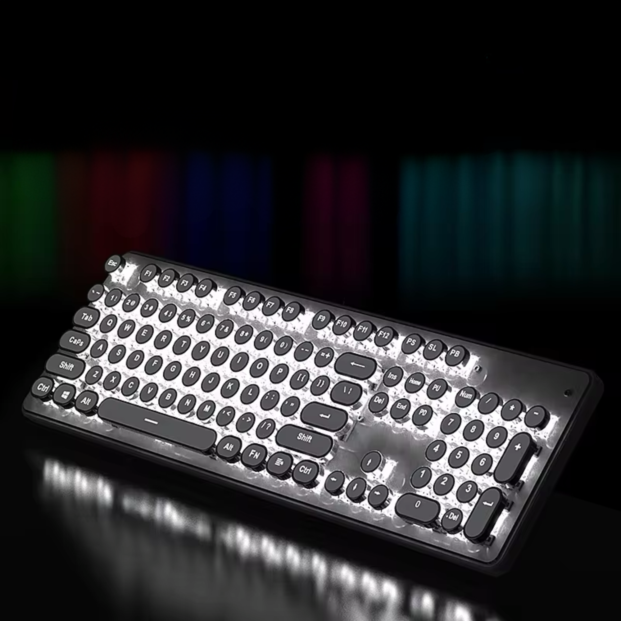 Retro LED Mechanical Keyboard - Wired - White