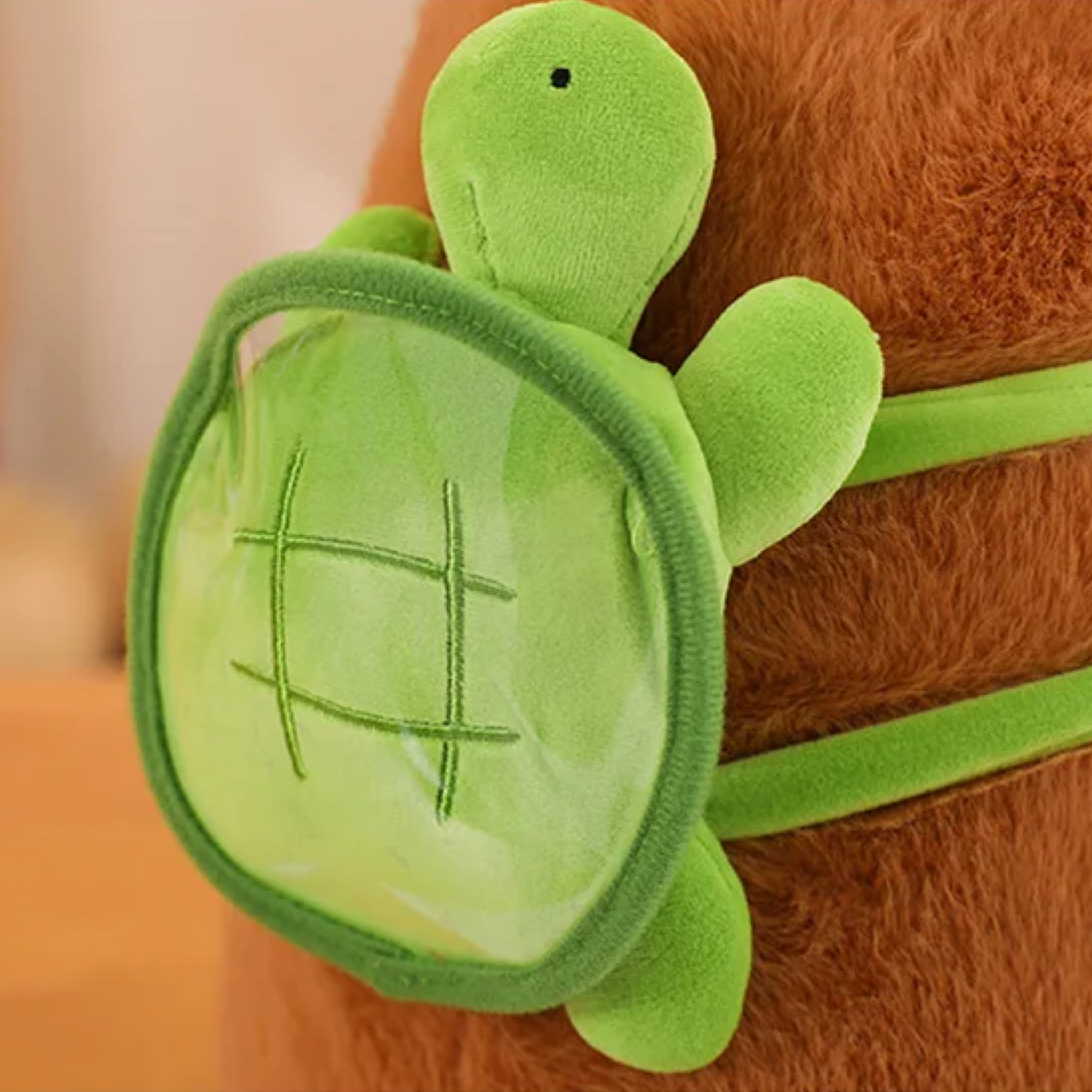 Kawaii Capybara Plush With Turtle Backpack