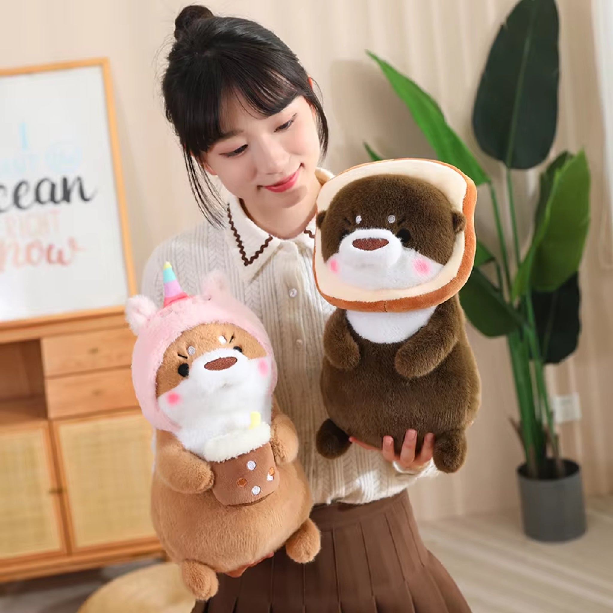 Kawaii Otter Plush With Hats