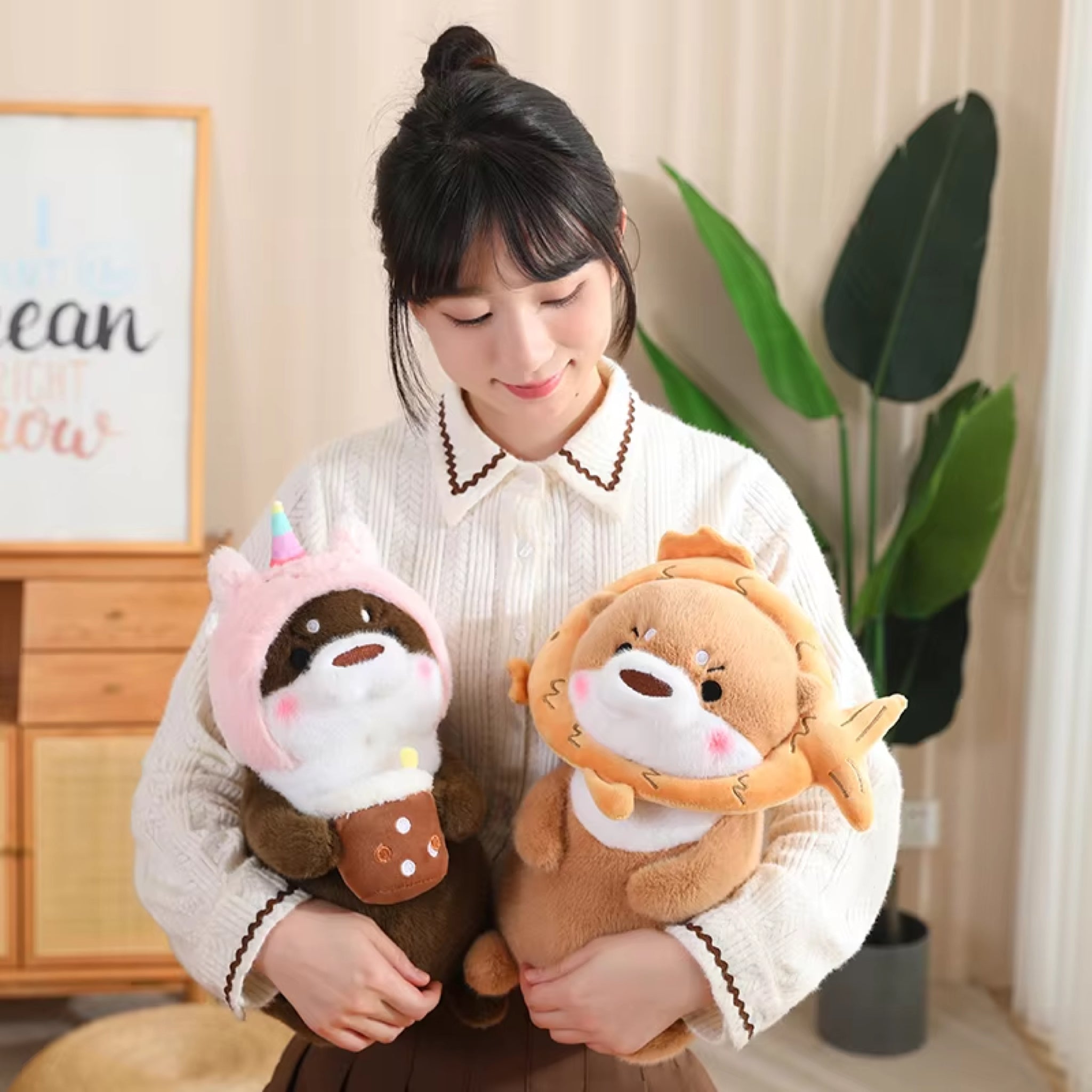 Kawaii Otter Plush With Hats