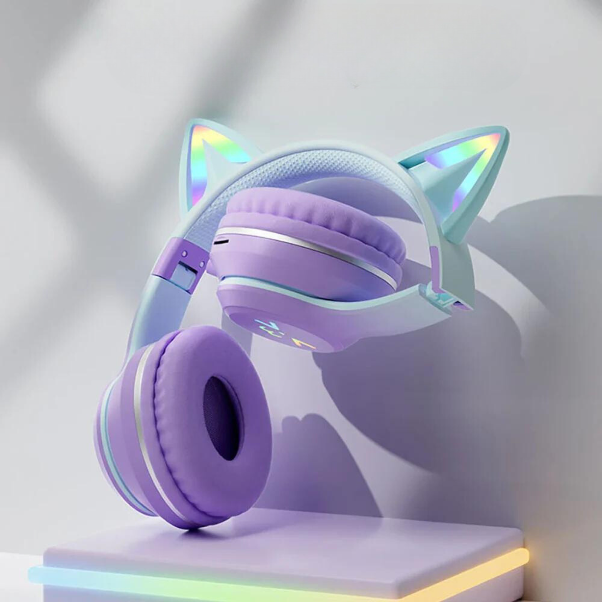 RGB Gradient Cat Ear Headphones - Bluetooth