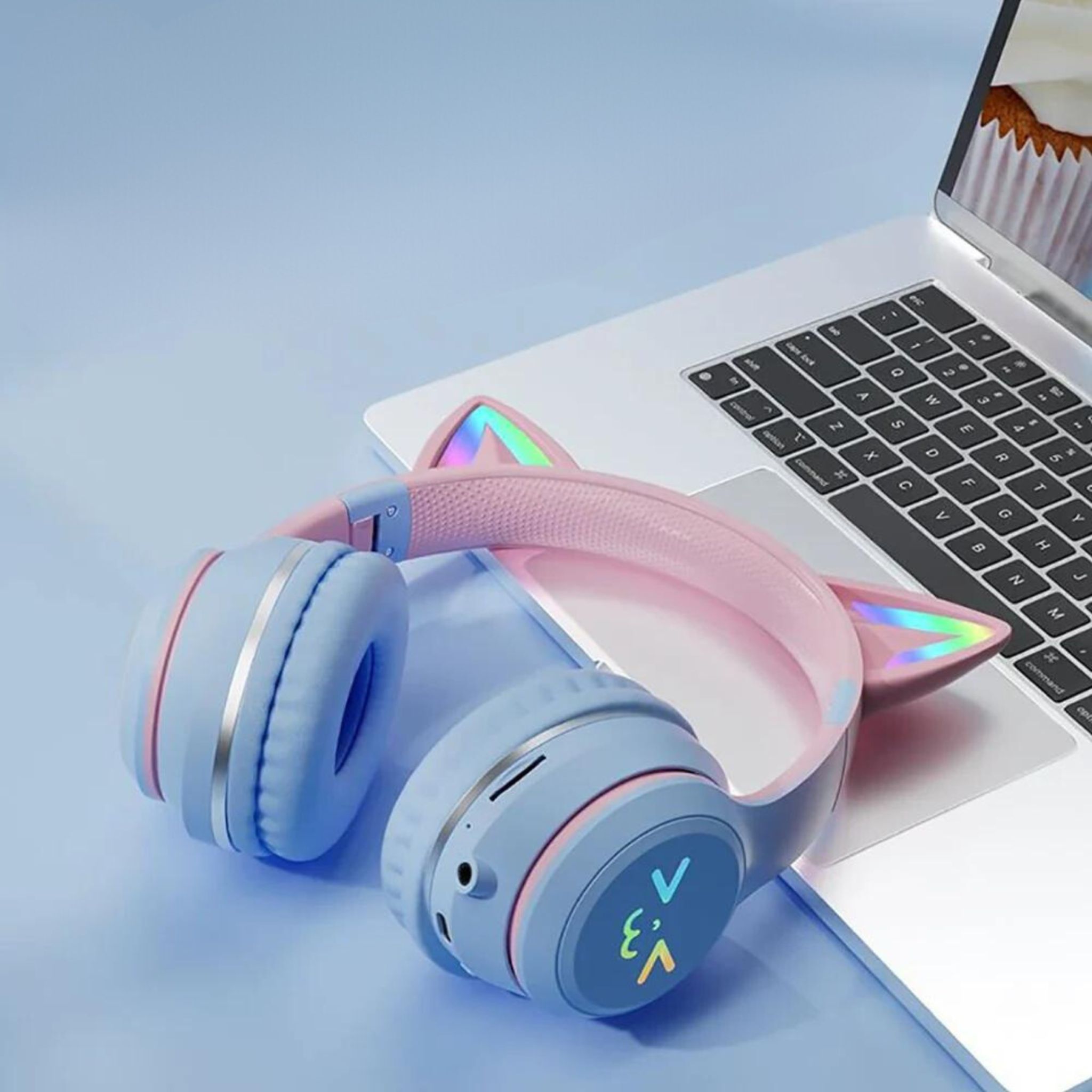 RGB Gradient Cat Ear Headphones - Bluetooth