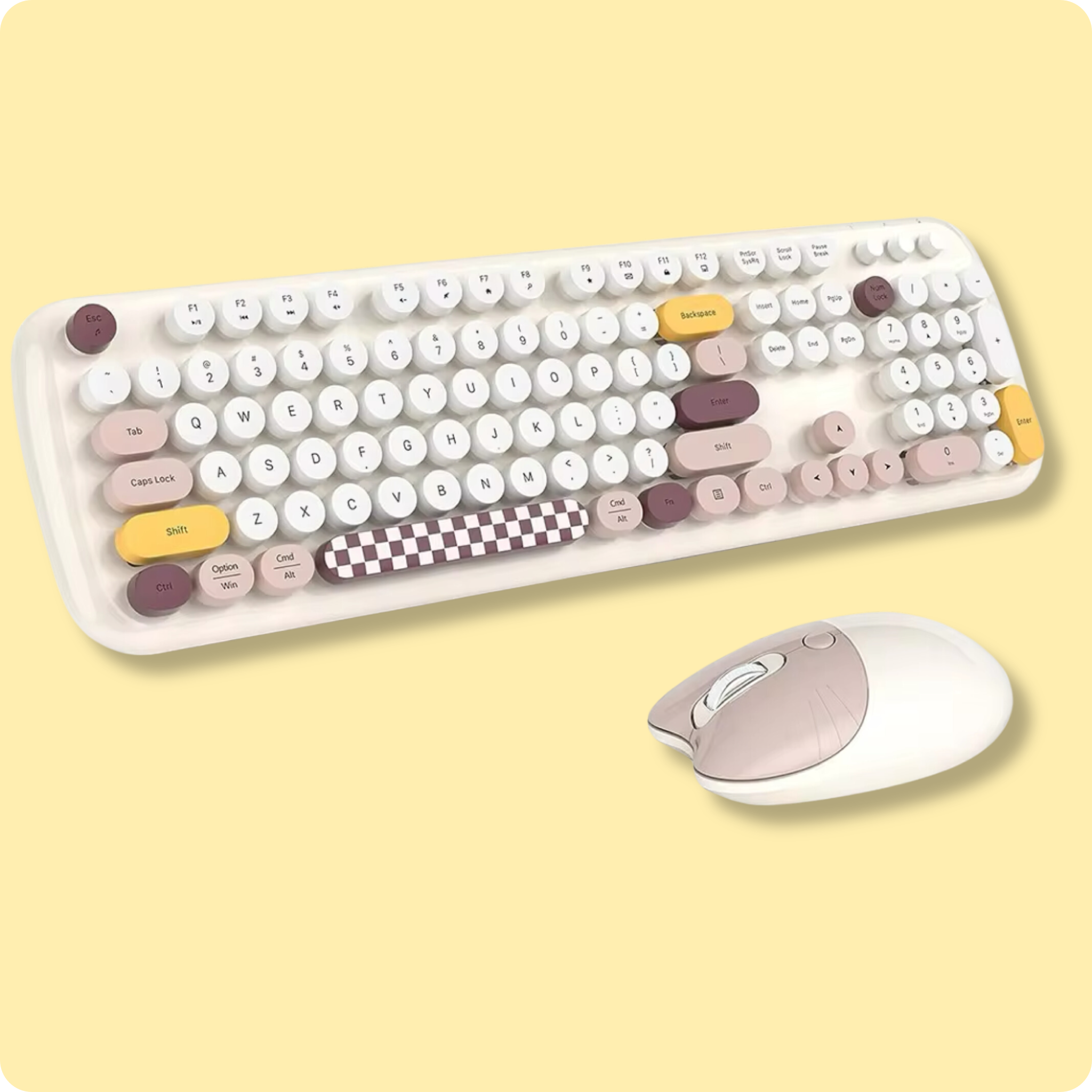 Pastel Cat Wireless Keyboard & Mouse Combo