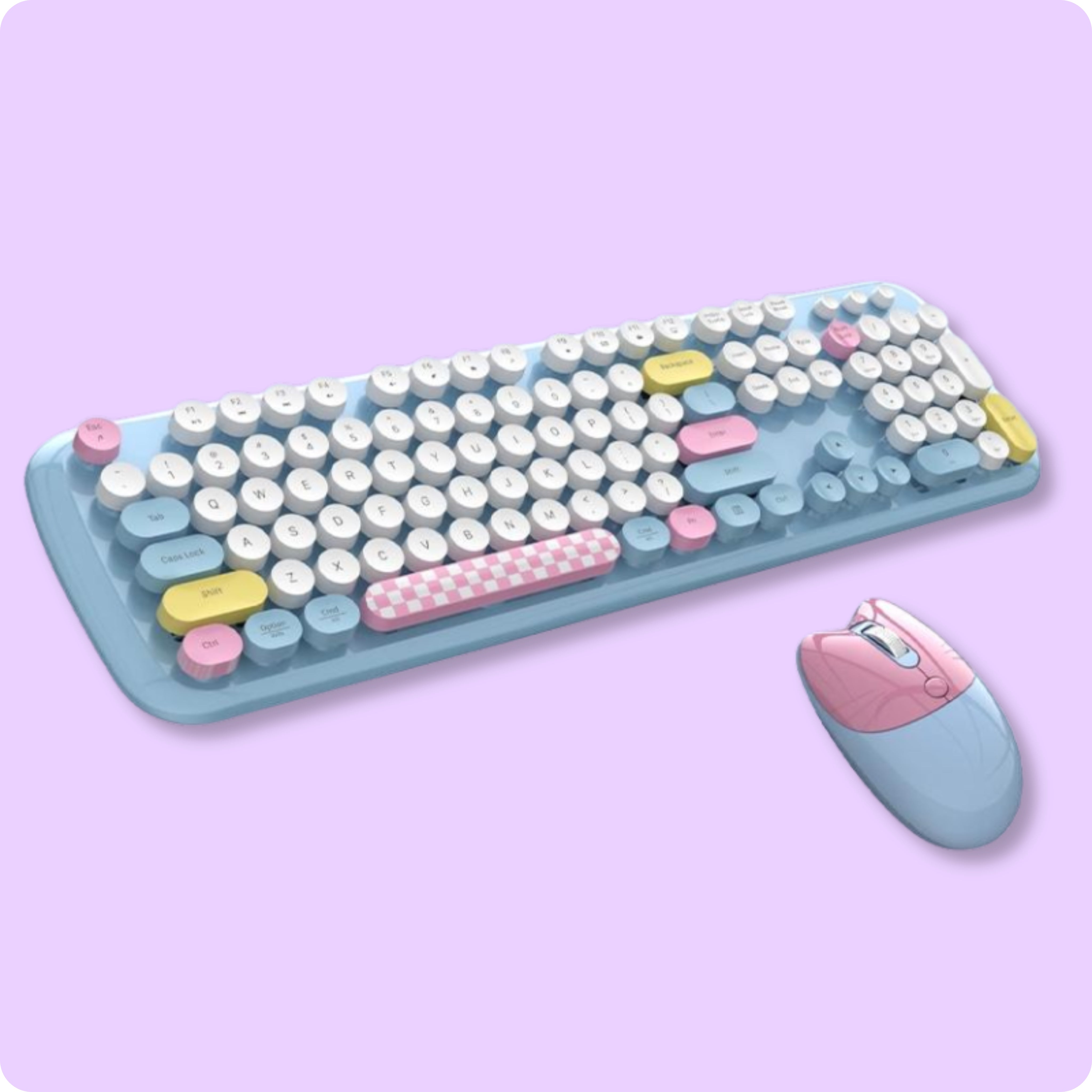 Pastel Cat Wireless Keyboard & Mouse Combo