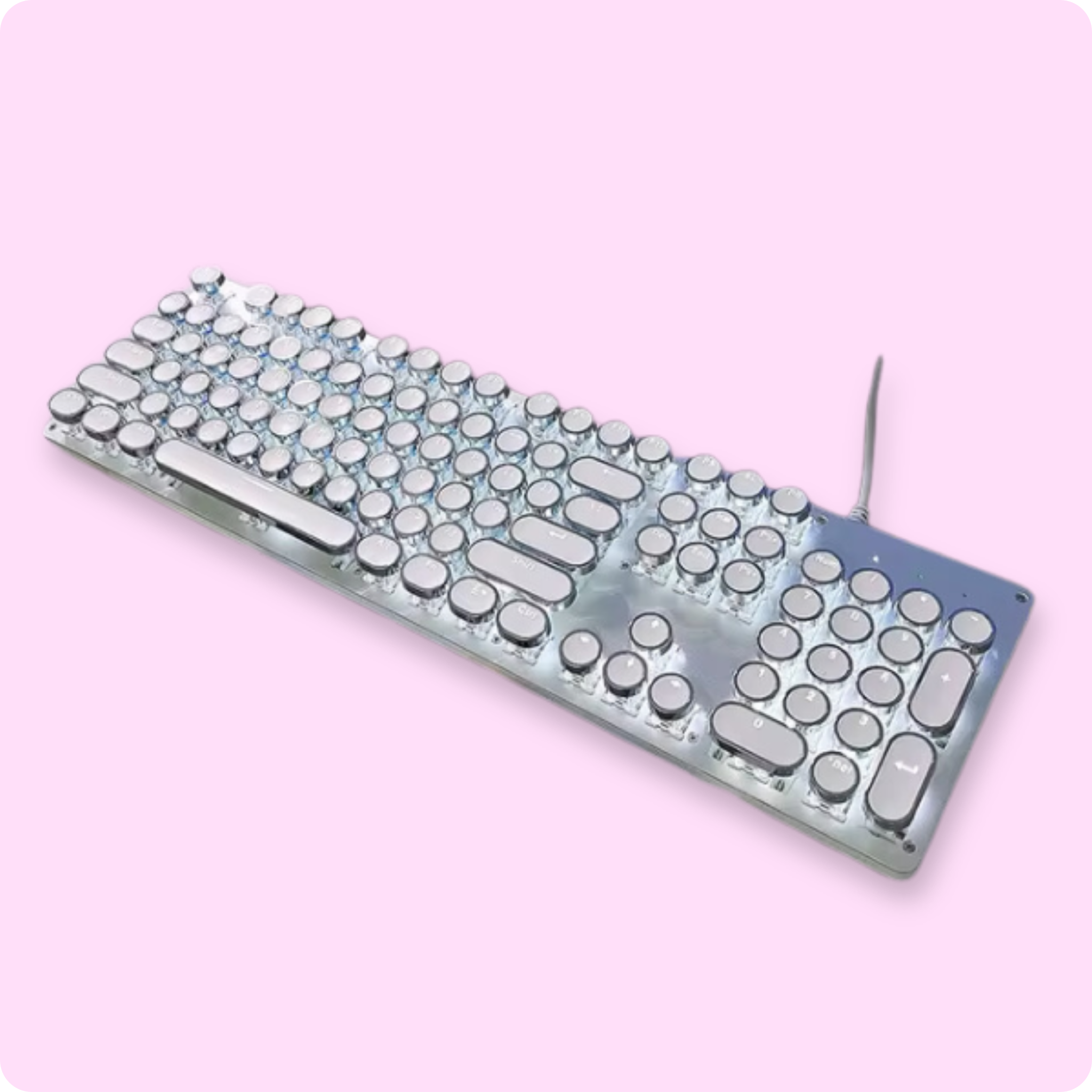 Retro LED Mechanical Keyboard - Wired - White