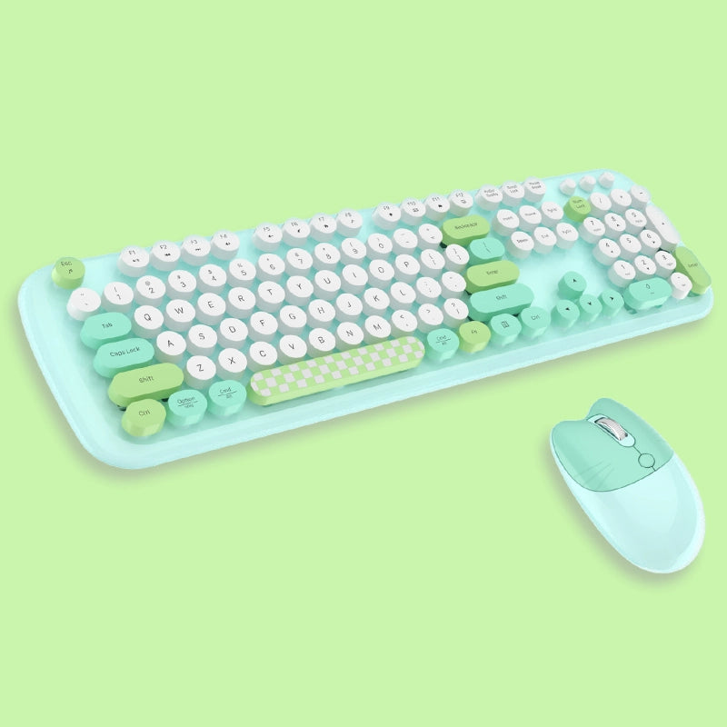 Pastel Cat Wireless Keyboard & Mouse Combo